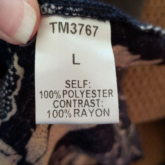 EUC Very Pretty Gray Top with Floral Contrast at Bottom Sz L - Picture 7 of 8